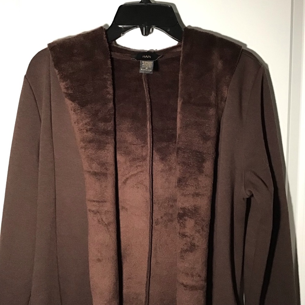 Chic Brown Hooded Women's Cape Size M - Picture 2 of 7